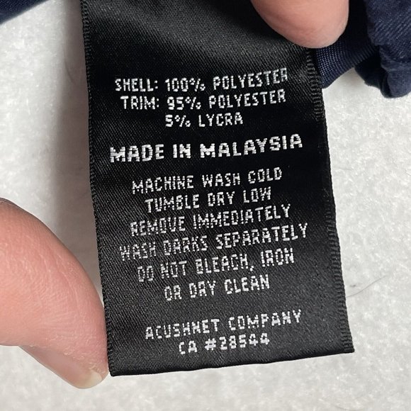 FootJoy FJ Mens Windbreaker Jacket Size L Navy Blue Golf Pullover Pockets V Neck - Picture 8 of 11